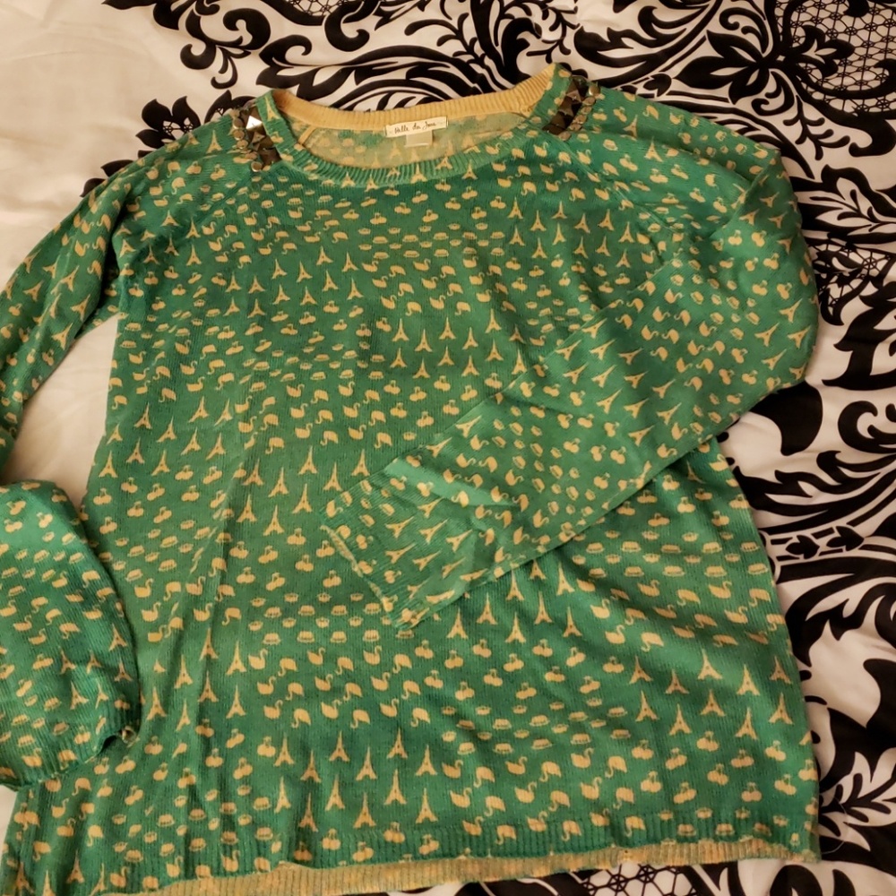 Vintage style Parisian studded sweater